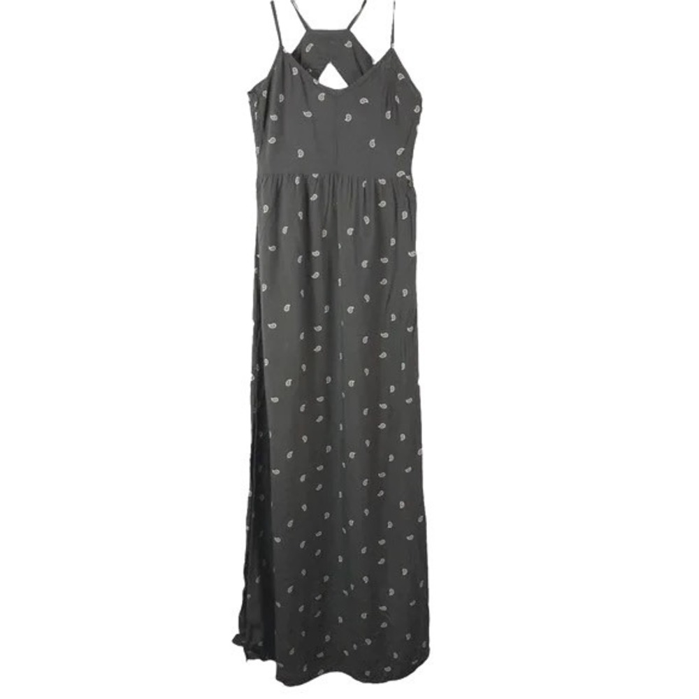 Element Womens Paisley Print Cutout Back Maxi Dress‎ Charcoal Grey Small EJ730